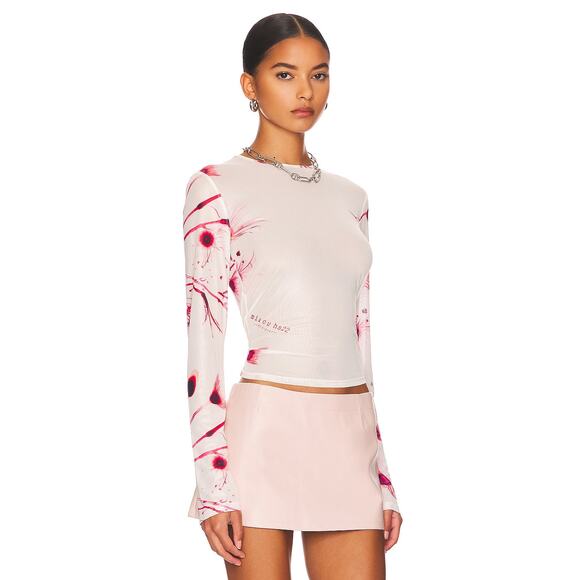 Miaou Long Sleeve Tee Xray Flower NEW NWT Size Extra Small - Picture 4 of 10